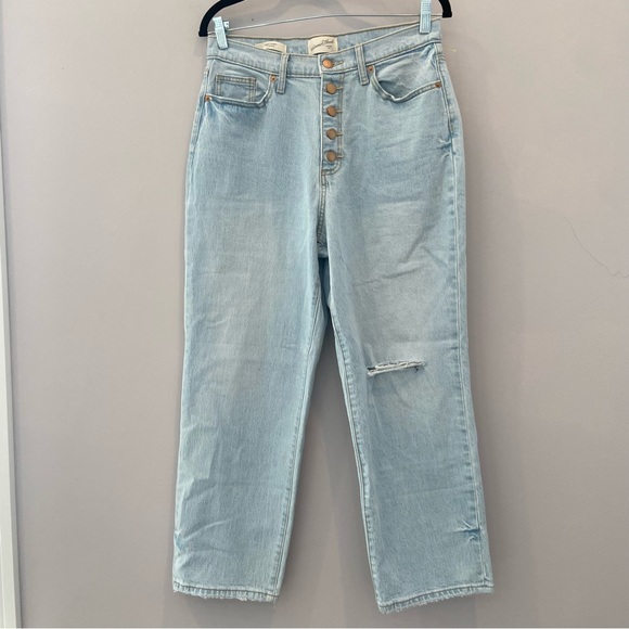 TARGET | Universal Thread Vintage Straight Jeans Cropped Distressed Size 10 NWOT - Picture 2 of 7